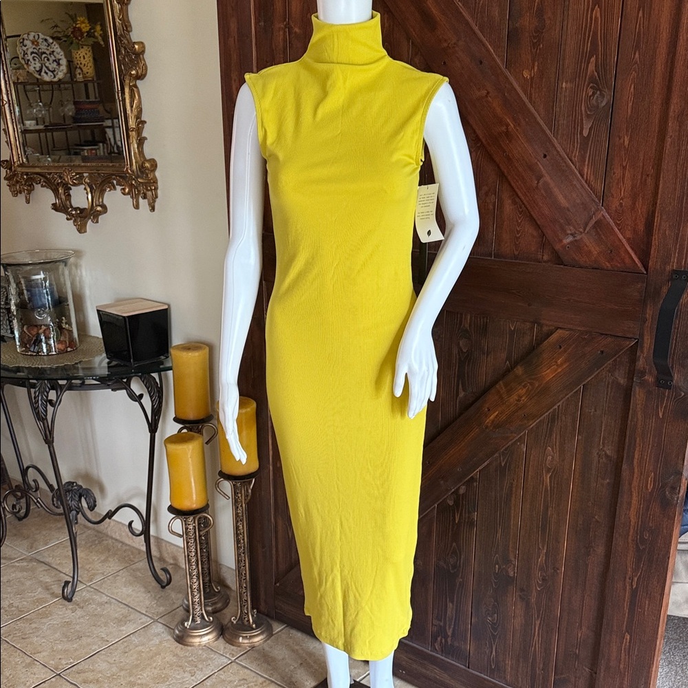 House of Harlow 1960 Vibrant Yellow Midi Dress